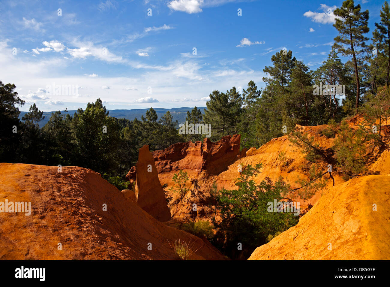 Roussillon, le sentir des ocres, ocre, Luberon, Provence, France Banque D'Images