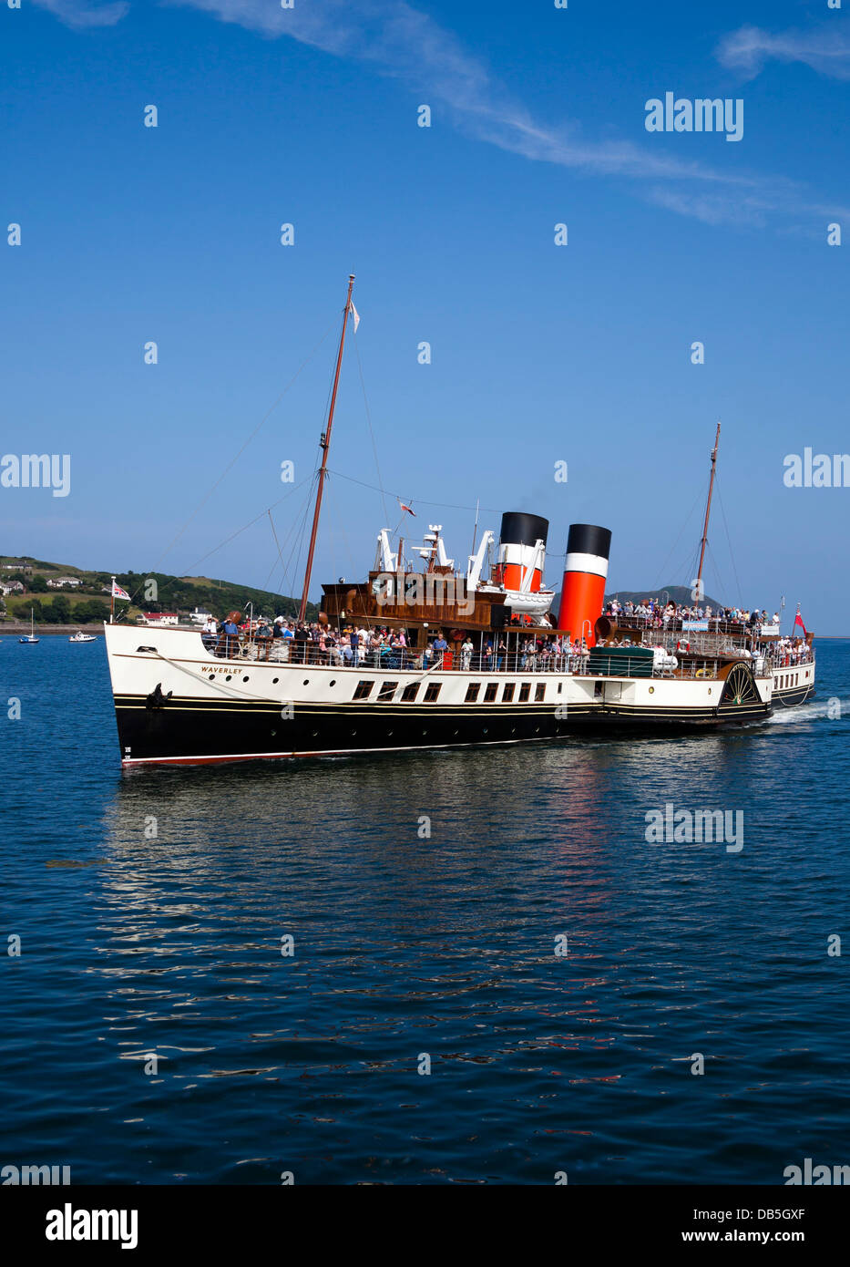 Dernier Bateau à Vapeur Waverley navigant dans le monde, entrant dans Campbeltown, Scotland UK Banque D'Images