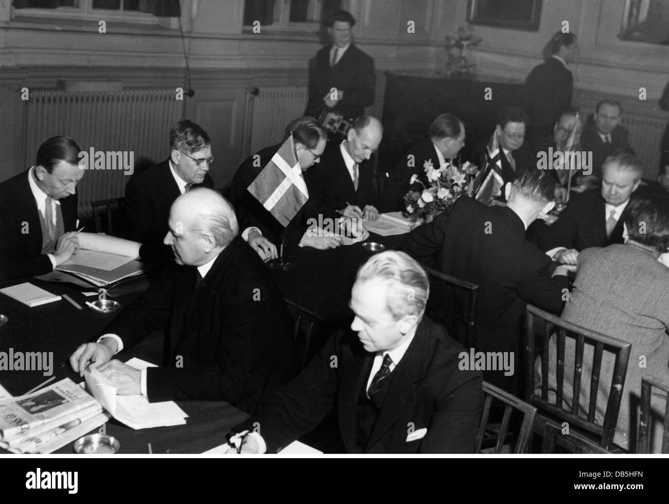 Politique, conférences, Conférence de Scandianvia, Oslo, 29.1.1949, droits additionnels-Clearences-non disponible Banque D'Images