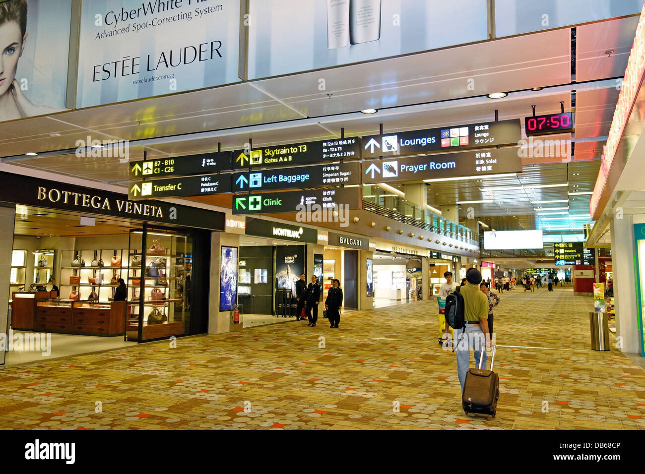 L'Aéroport International de Changi, à Singapour. Banque D'Images