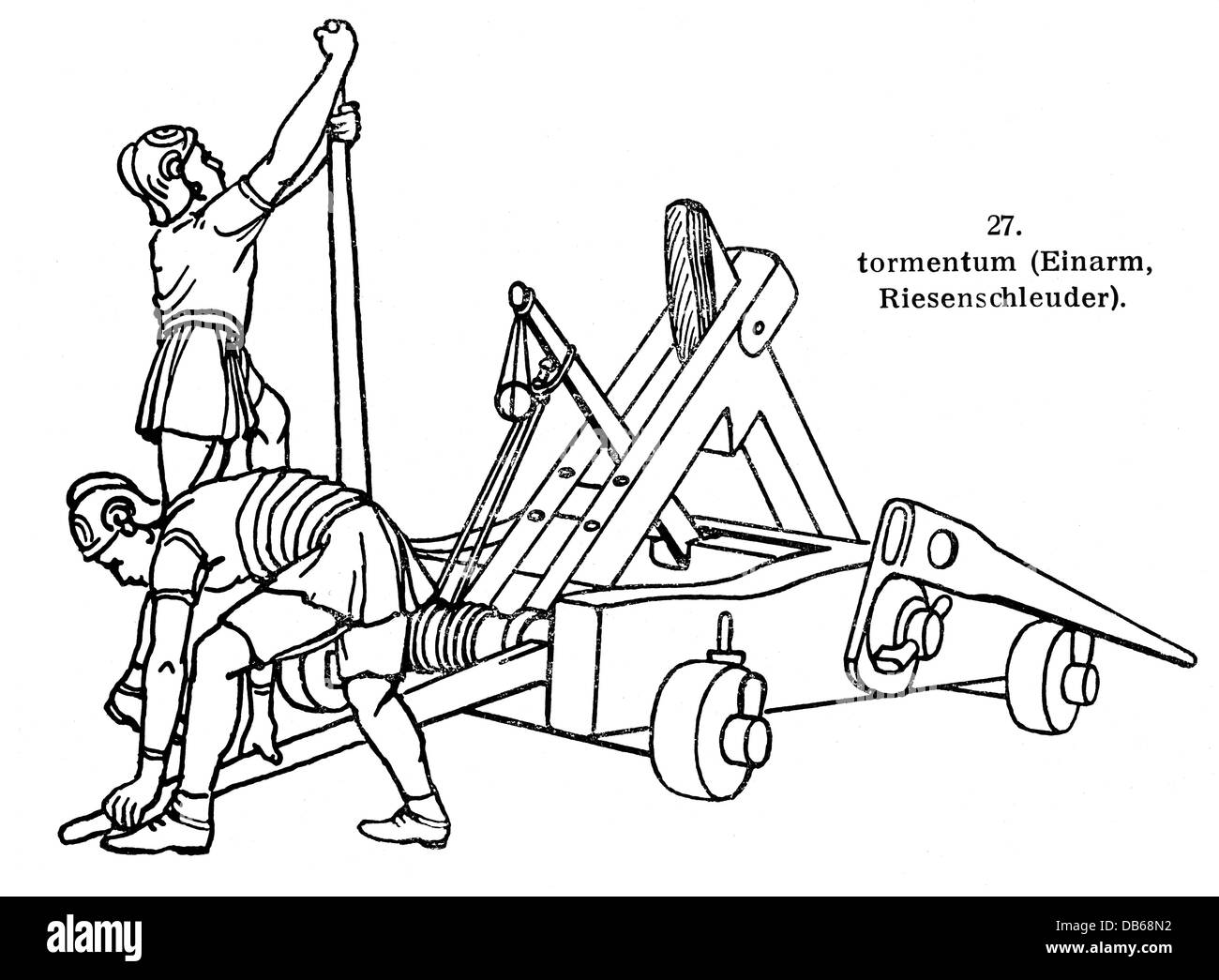 Militaire, monde ancien, armes de missiles, tormentum, catapulte à une armée, gravure en bois, 19e siècle, armes, armes, arme, bras, catapulte, catapultes, missile, missiles, Empire romain, romain, moteur de guerre, coupure, découpe, découpe, découpes, historiques, siège, soldats, soldat, monde ancien, peuples anciens, libertés supplémentaires non disponibles Banque D'Images