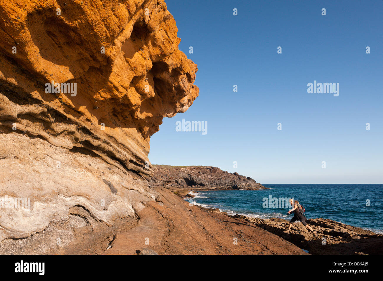 Dunes pétrifiées près de Costa del Silencio, Tenerife, Canaries, Espagne Banque D'Images