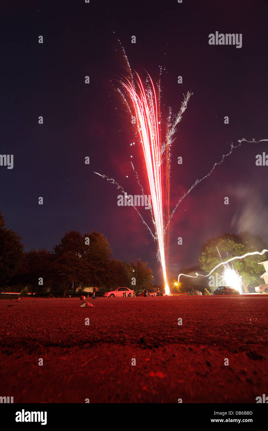 Quatrième de juillet d'artifice. Banque D'Images