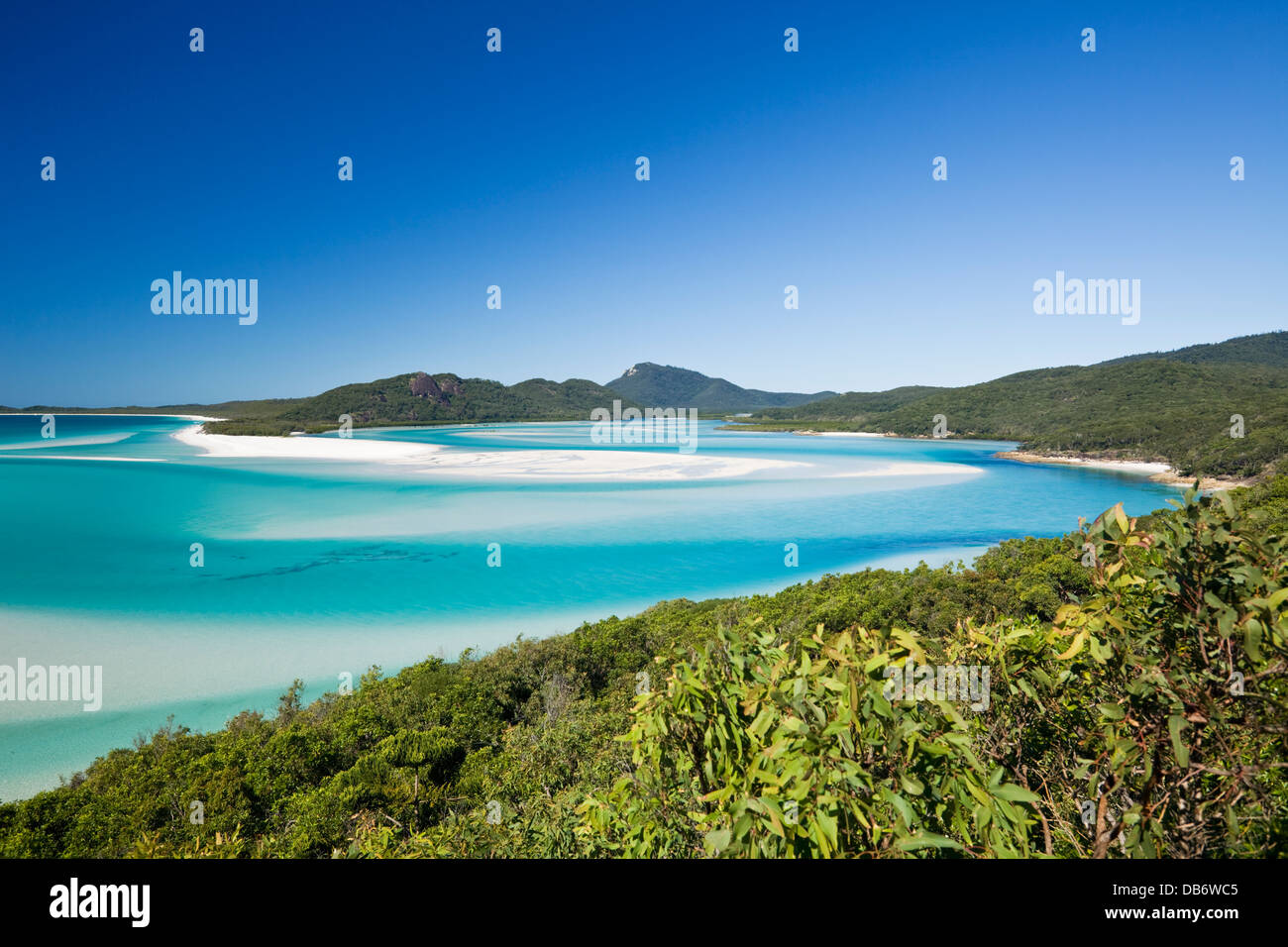 View of scenic Hill Inlet, sur l'île de Whitsunday. Whitsundays, Queensland, Australie Banque D'Images