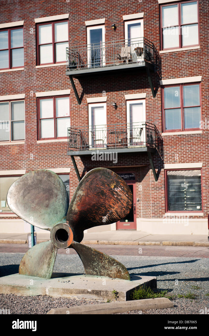 Le centre-ville historique de Wilmington en Caroline du Nord, les navires propeller Banque D'Images