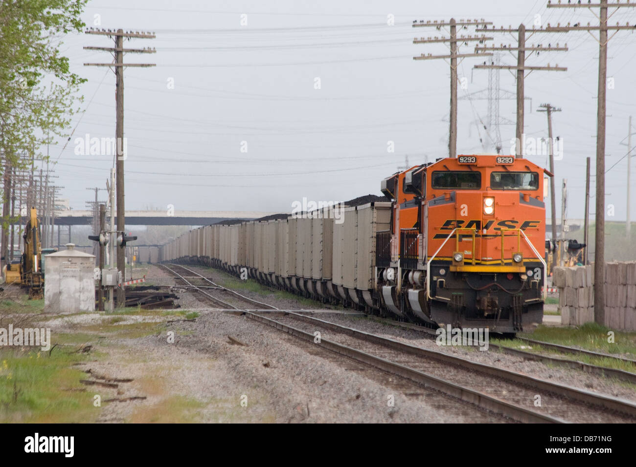Train de charbon BNSF à Gainesville, Texas USA Banque D'Images