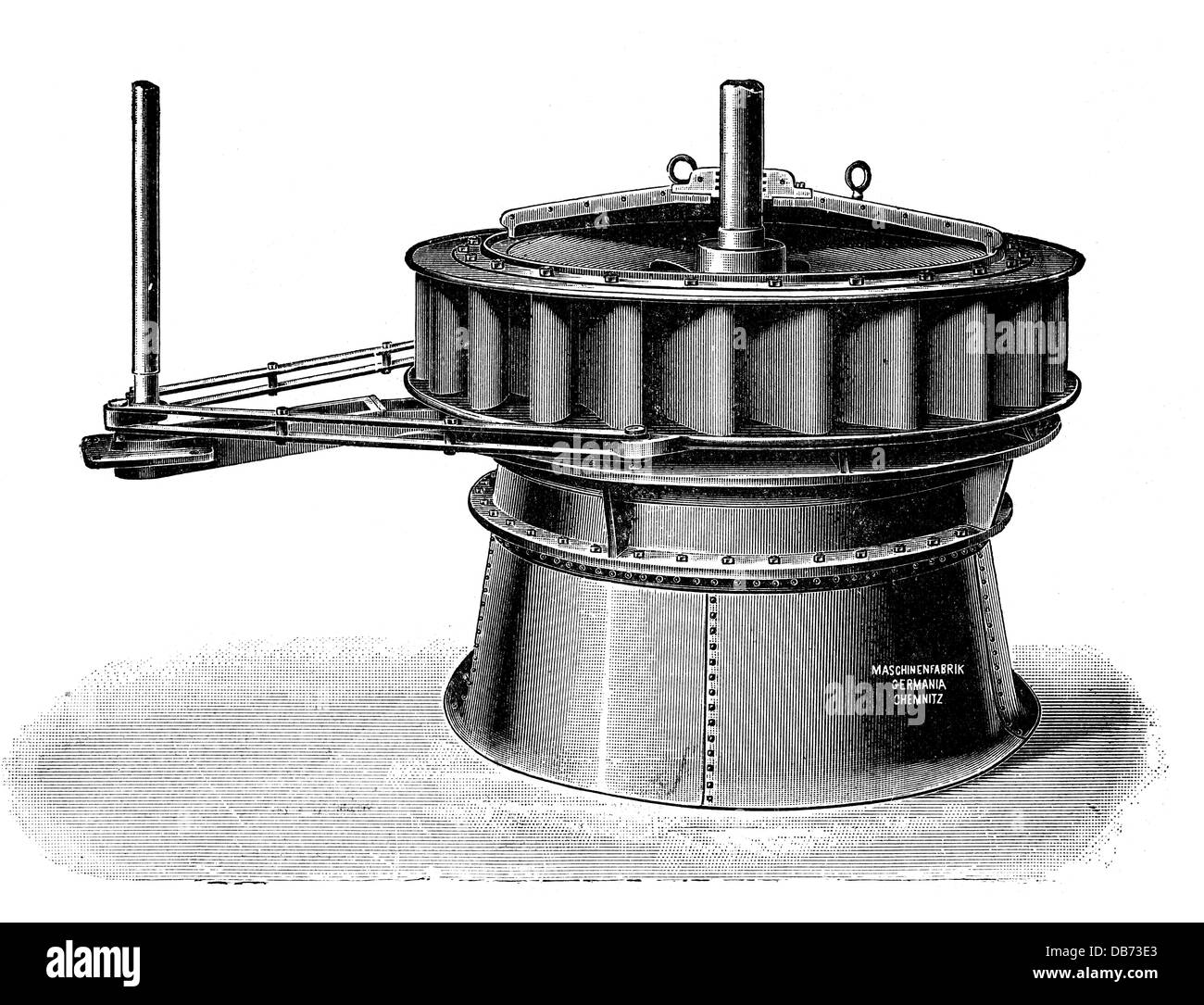 Énergie, eau, turbines, Francis turbine, construit par Germania machine Factory, Chemnitz, gravure de bois, fin du XIXe siècle, 19e siècle, générateur, générateurs, électricité, production de courant, production d'électricité, production d'énergie, production d'énergie, turbines, eau, hydro-électricité, hydroélectricité, hydroélectricité, historique, ingénierie, technique, technologie, technologies, technologies, droits additionnels-Clearences-non disponible Banque D'Images