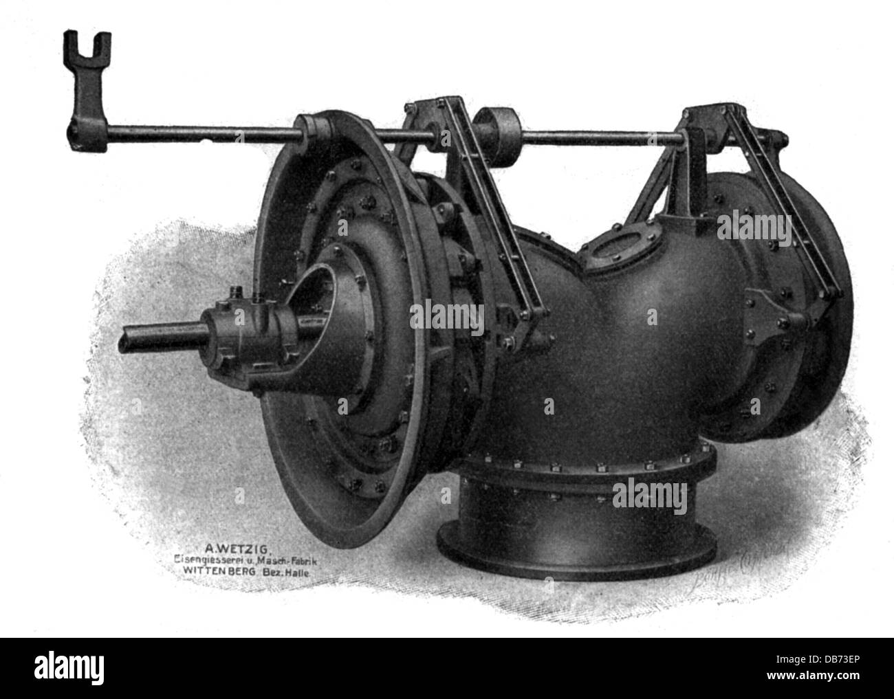 Énergie, eau, turbines, Francis turbine, construit par A. Wetzig machine usine, Wittenberg, gravure en bois, fin du XIXe siècle, 19e siècle, générateur, générateurs, électricité, production de courant, production d'électricité, production d'énergie, production d'énergie, turbines, eau, hydro-électricité, hydroélectricité, historique, ingénierie, technique, technologie, technologies, droits supplémentaires-Clearences-non disponible Banque D'Images