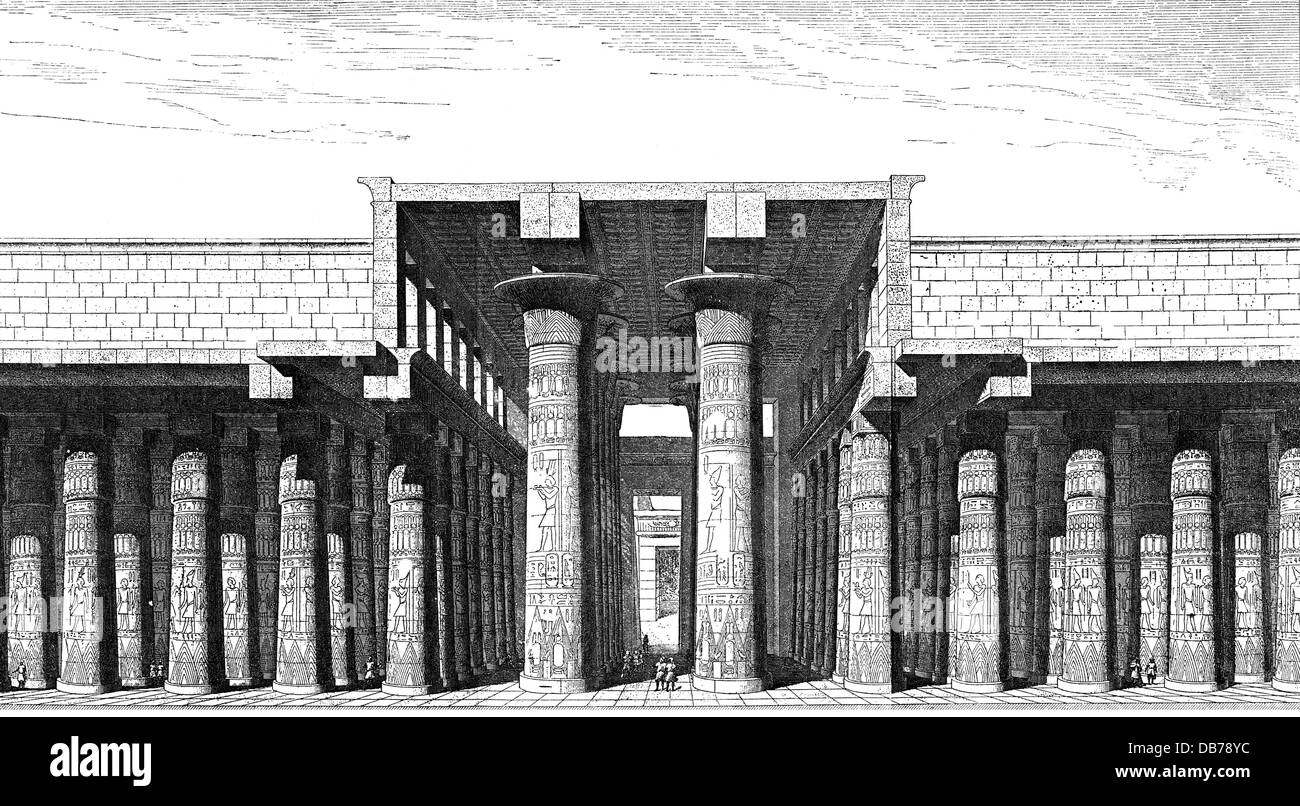 Géographie / voyage, Egypte, Karnak, temple d'Amun, reconstruction, vue intérieure, Grande salle à colonnes, 13ème siècle av. J.-C., gravure en bois après Charles Chipiez, fin du 19ème siècle, temple, temples, architecture, bâtiment, bâtiments, Nouveau Royaume, haute-Égypte, Afrique, Afrique du Nord, Afrique du Nord, préhistoire, temps préhistoriques, Thèbes, hypostyle, colonne, hall, colonnes historiques, salles historiques, Monde antique, droits supplémentaires-Clearences-non disponible Banque D'Images