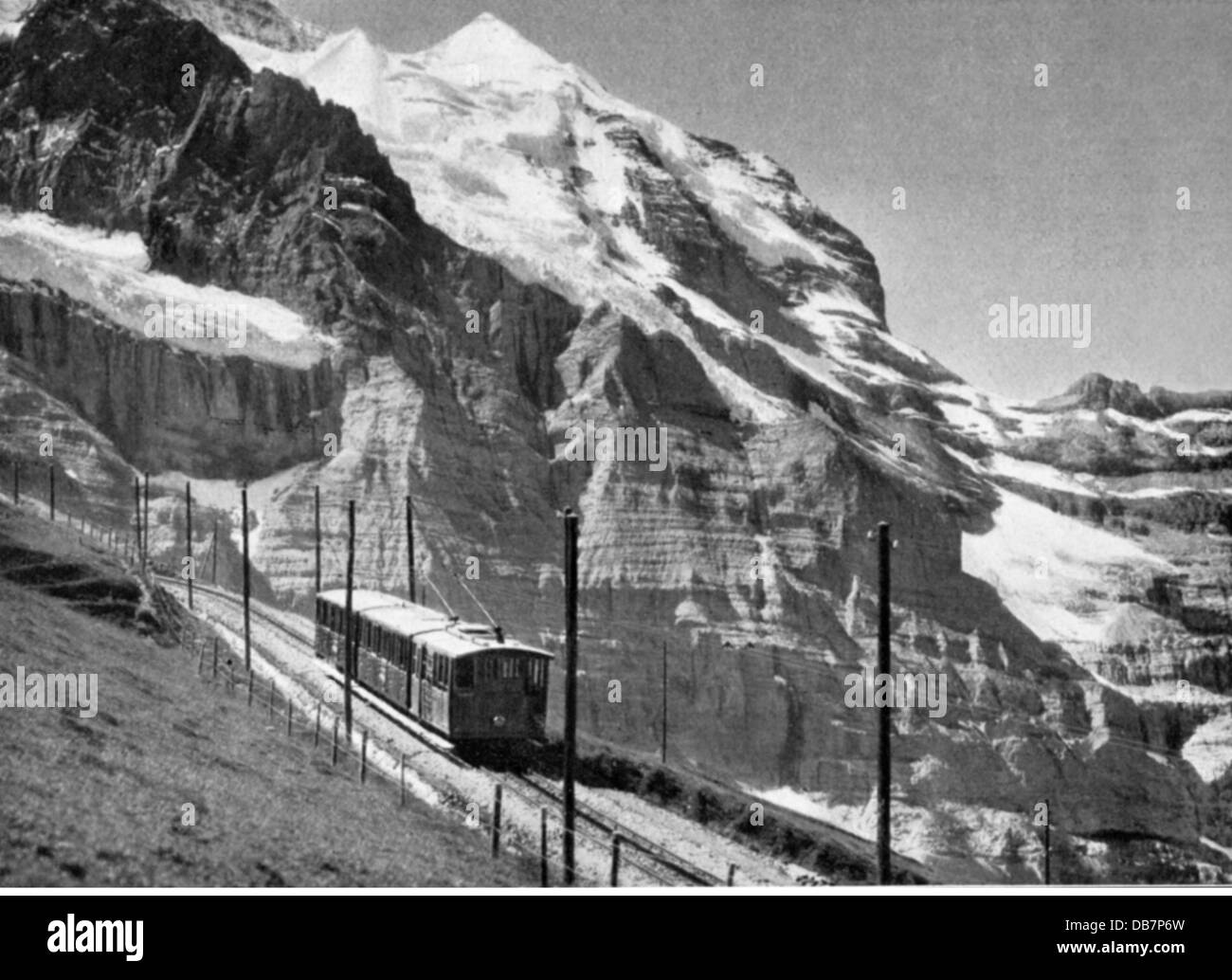 Transport / transport, chemin de fer, Jungfraubahn, en face de la Silberhorn, Berner Oberland, 1912, droits additionnels-Clearences-non disponible Banque D'Images