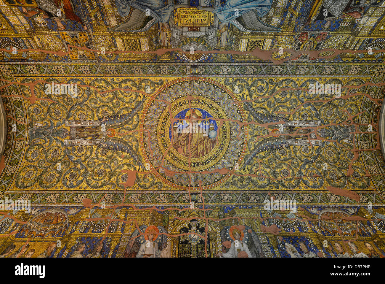 Mosaïque de plafond, Memorial Hall à la vieille tour de l'Église Banque D'Images