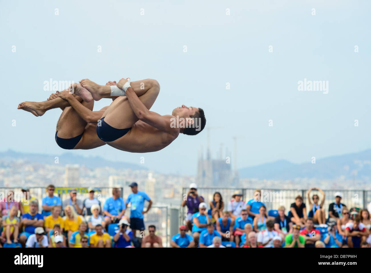 Barcelone, Espagne. 23 Juillet 2013 : Italia Andreas Billi et Giovanni Tocci au cours de la Men's synchronisé tremplin 3m à la 15e finale des Championnats du Monde FINA à Barcelone. Credit : matthi/Alamy Live News Banque D'Images