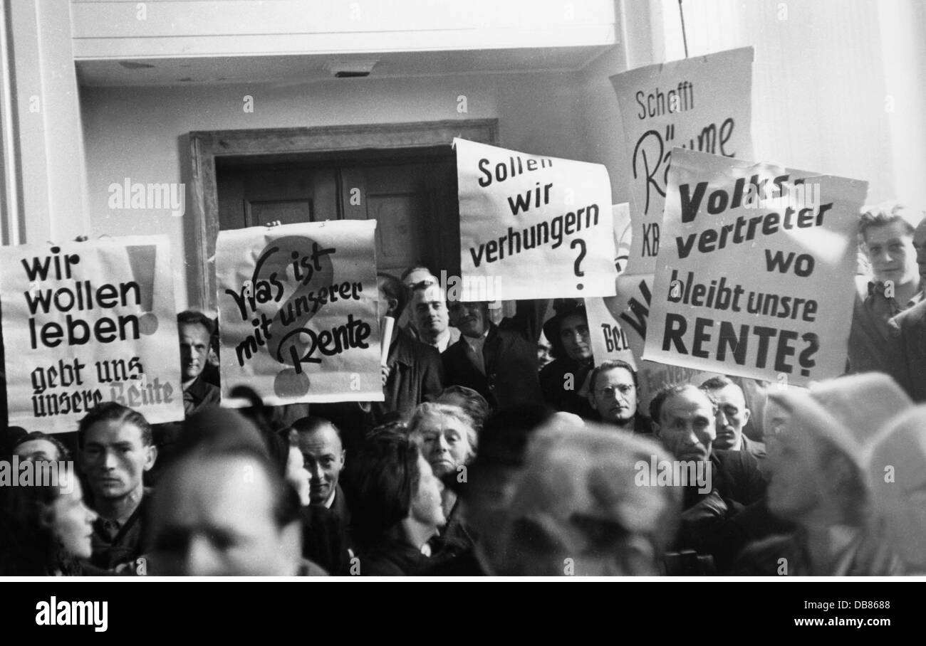 Manifestations, Allemagne, manifestation des retraités, années 1950, droits additionnels-Clearences-non disponible Banque D'Images