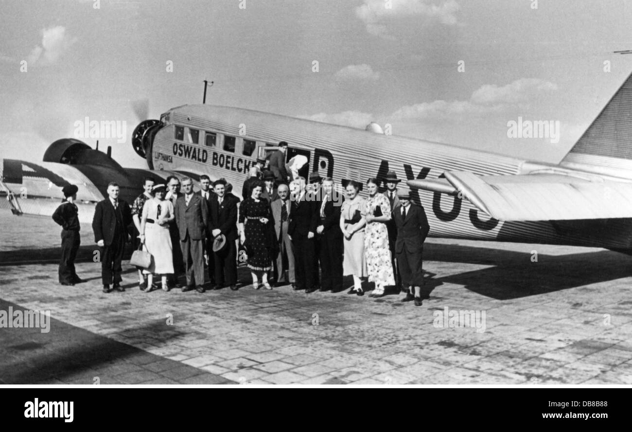 Transport / transport, aviation, avion de passagers, Junkers Ju 52 / 3mge 'Oswald Boelcke', après 1934, droits additionnels-Clearences-non disponible Banque D'Images