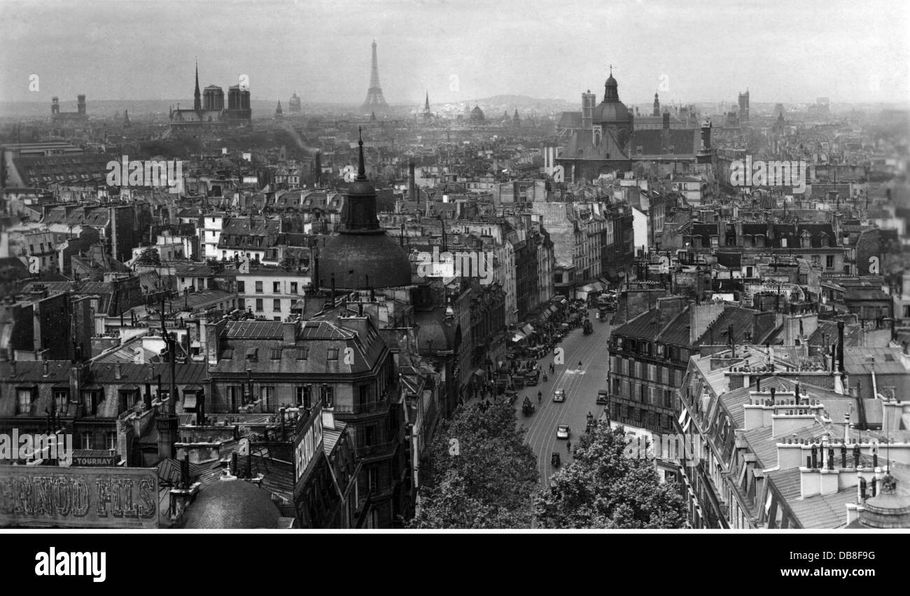 Géographie / Voyage, France, Paris, vue, vue sur la rue de Saint-Antoine, carte postale, années 1930, droits additionnels-Clearences-non disponible Banque D'Images