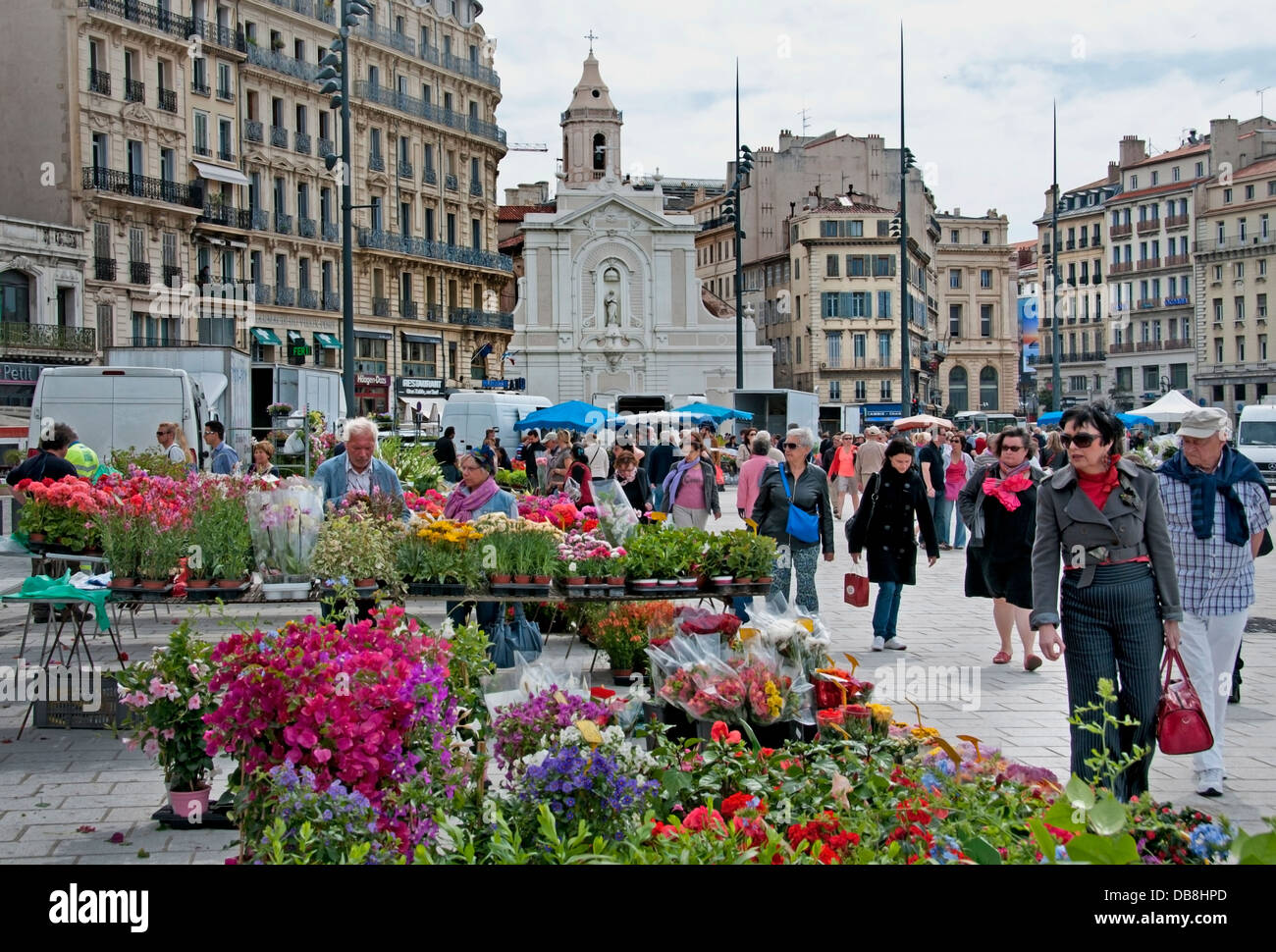 Marché aux Fleurs vieux Marseille Vieux port France Provence French Banque D'Images