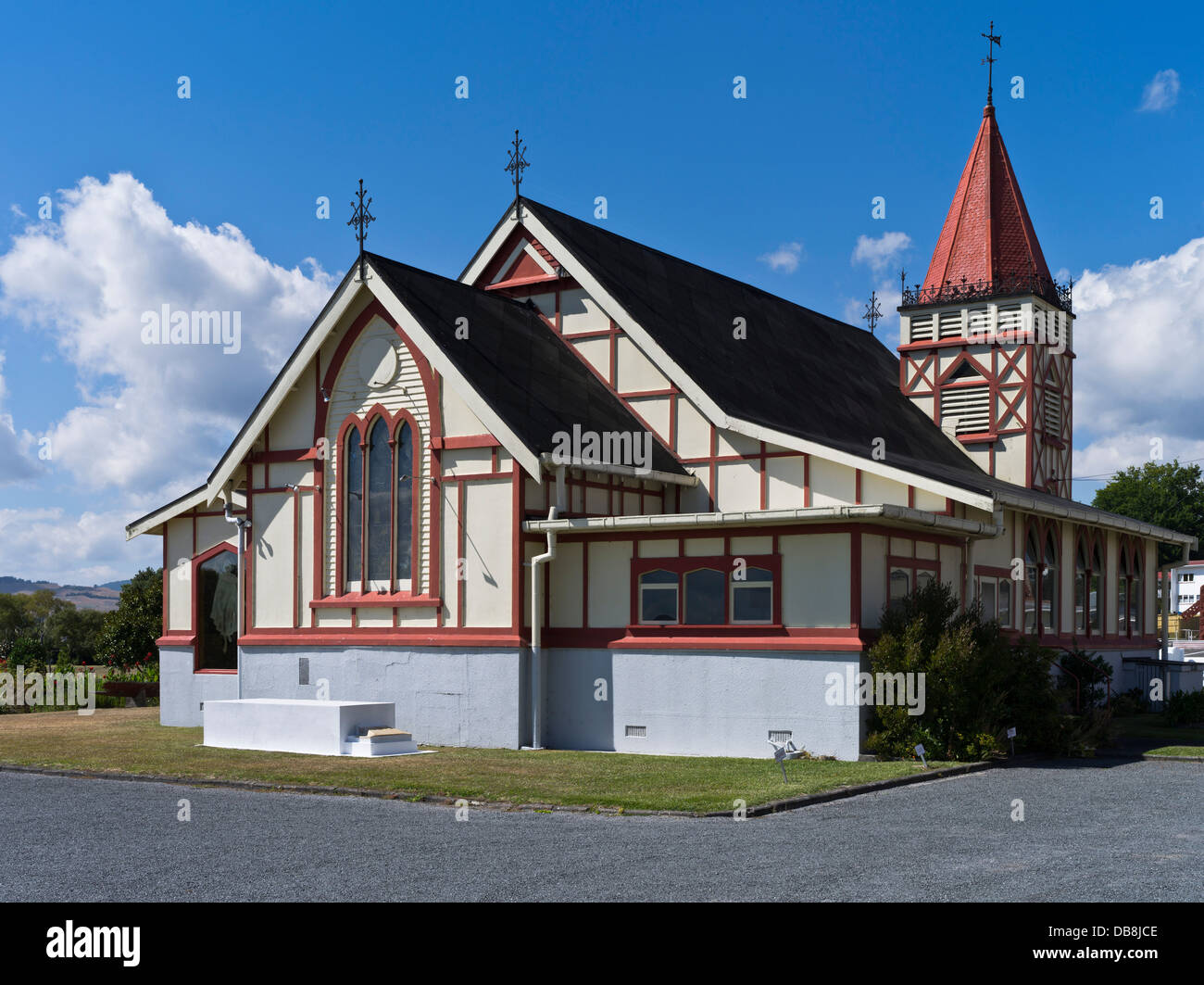 Dh Ohinemutu ROTORUA NOUVELLE ZÉLANDE St Confessions Anglican Church building églises maori Banque D'Images