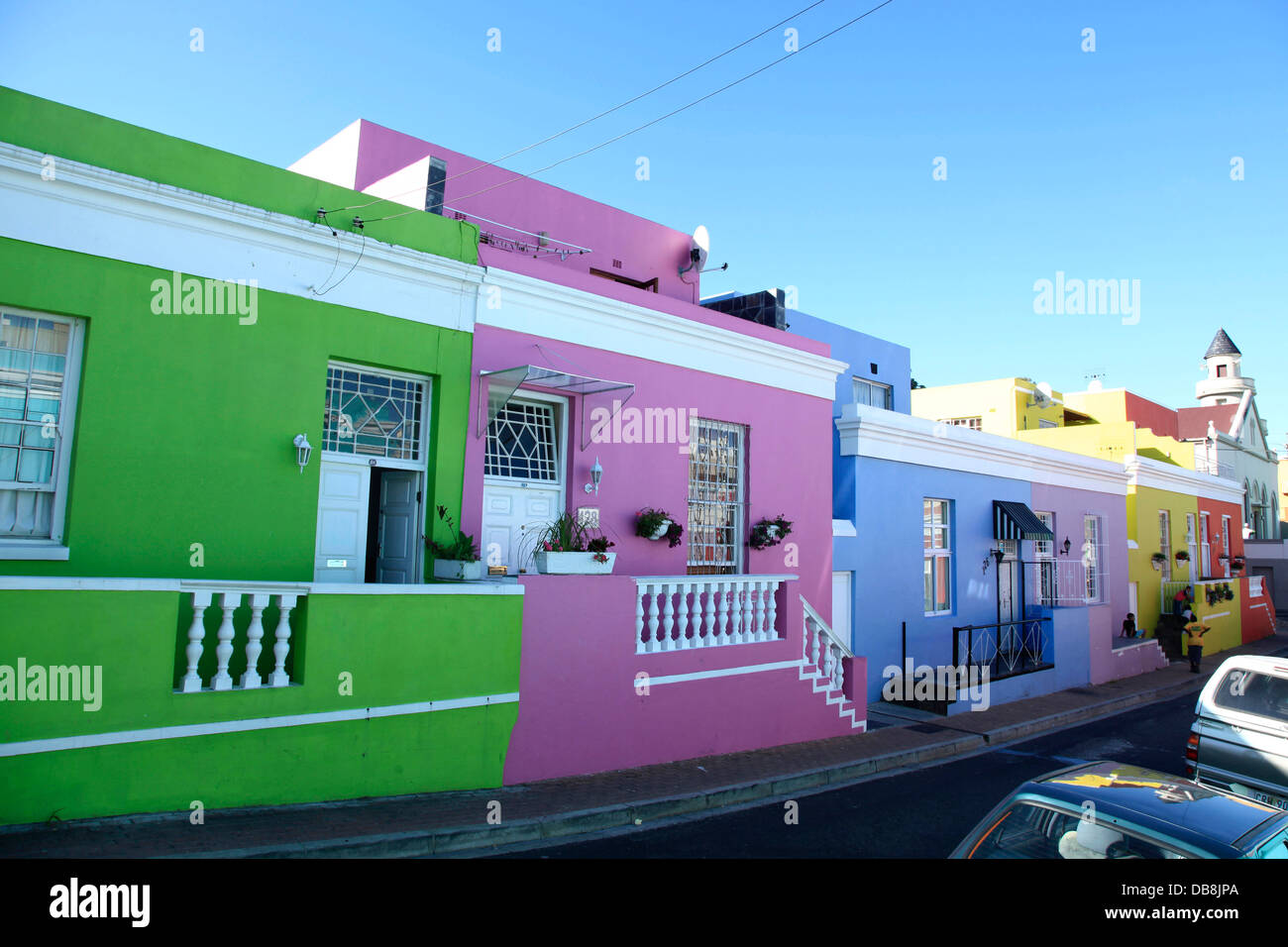Maisons colorées dans Bo-Kaap malais historique partie de Cape Town Banque D'Images
