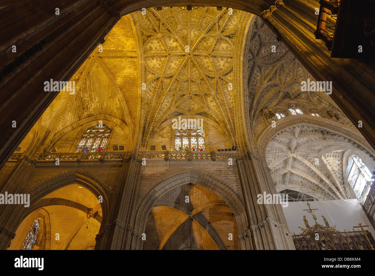 L'intérieur de la cathédrale de Séville, Espagne. Banque D'Images