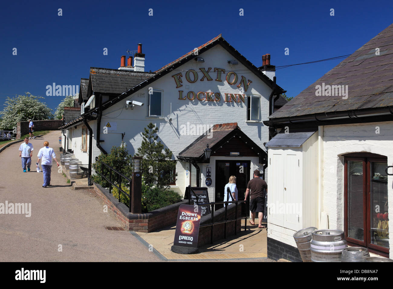 L'Foxton Locks Inn au bas de Foxton Locks sur le Grand Union Canal, à côté du bras de Market Harborough Banque D'Images