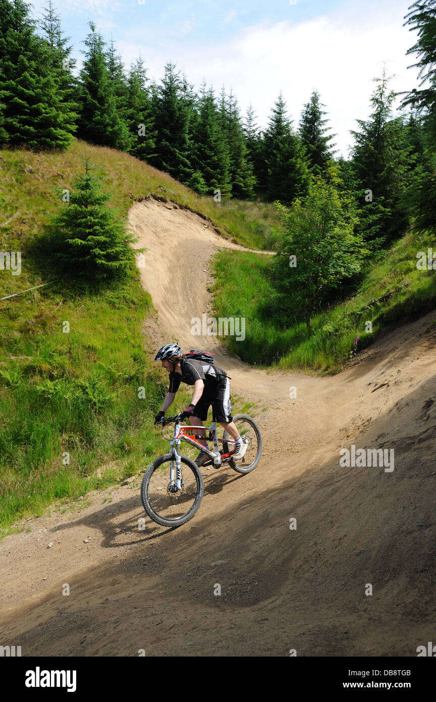 Du vélo de montagne sur Hully Gully, The Plough Banque D'Images