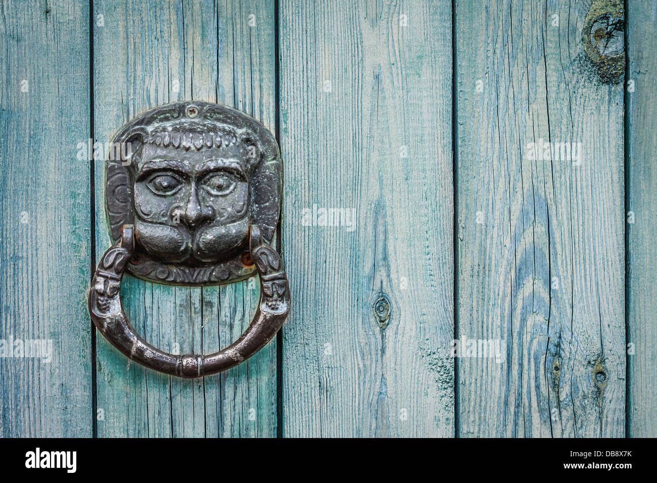 Tête de lion doré décoratif bouton de porte. Tête de Lion, laiton heurtoir Banque D'Images Tête de lion doré décoratif bouton de porte. Tête de Lion, laiton heurtoir Banque D'Images