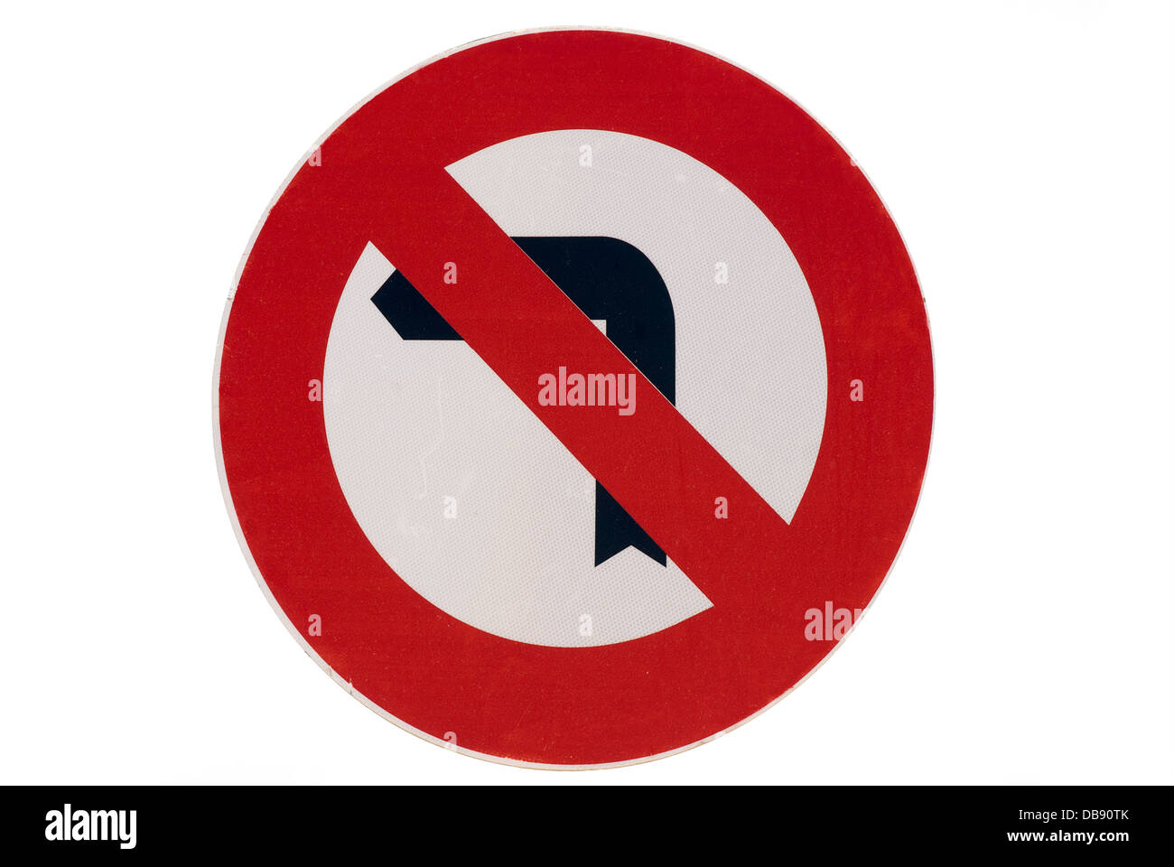 Panneau routier. Avertissement, est interdit de tourner à gauche Banque D'Images