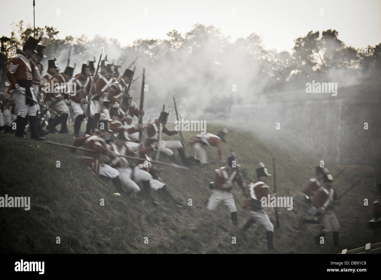 Canada,Ontario,Fort Erie,Old Fort Erie, guerre de 1812 Reconstitution du siège de Fort Erie Banque D'Images