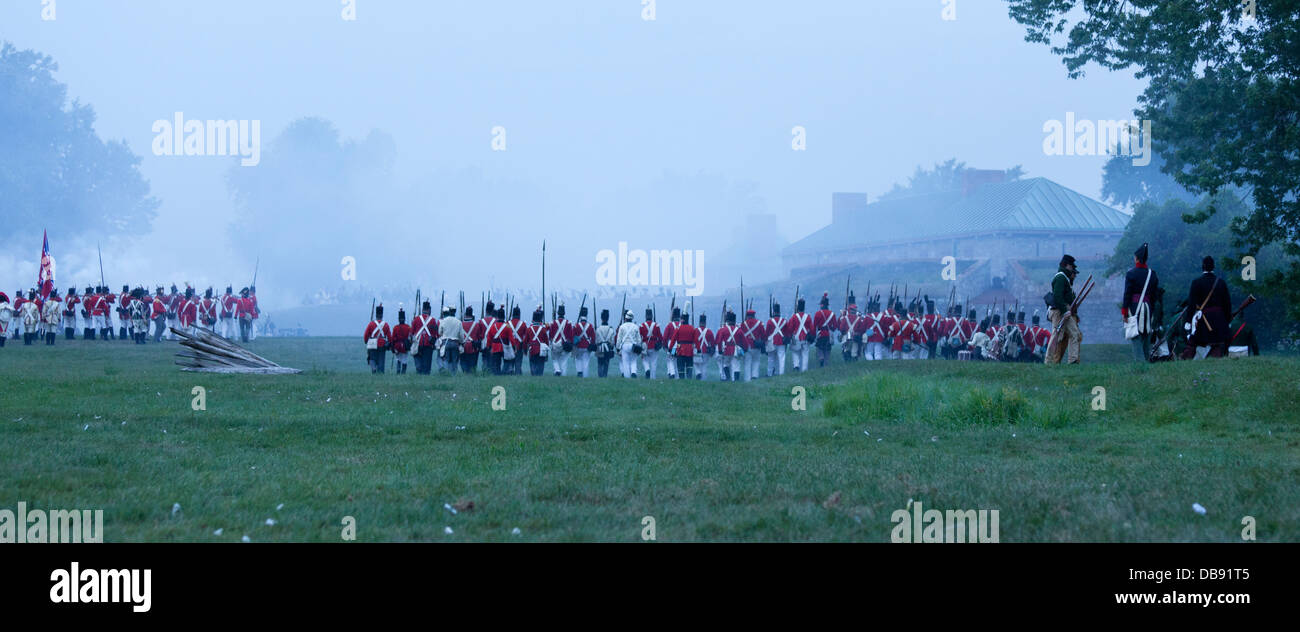 Canada,Ontario,Fort Erie,Old Fort Erie, guerre de 1812 Reconstitution du siège de Fort Erie Banque D'Images