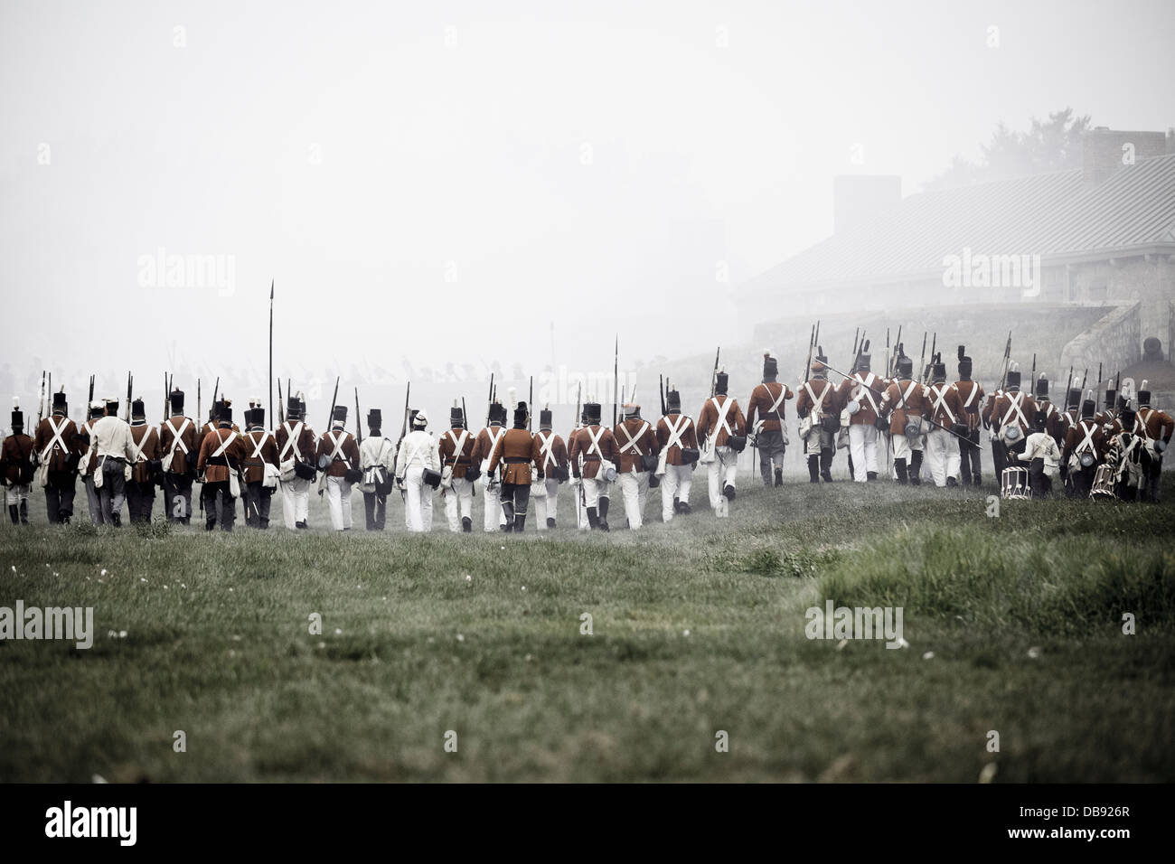 Canada,Ontario,Fort Erie,Old Fort Erie, guerre de 1812 Reconstitution du siège de Fort Erie Banque D'Images