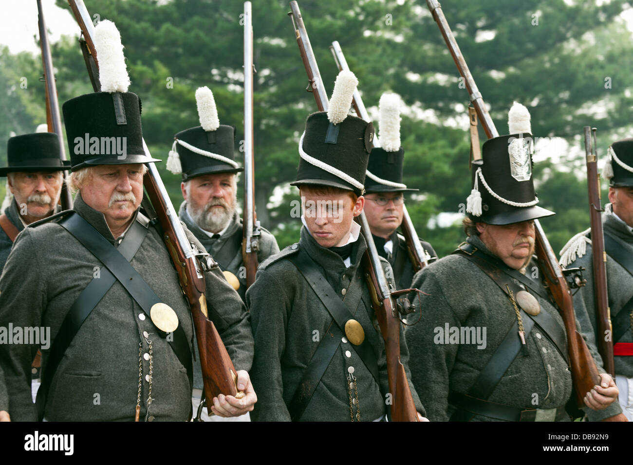 Canada,Ontario,Stoney Creek. Maison de bataille, Bataille de Stoney Creek 1812 Guerre re-enactment Banque D'Images