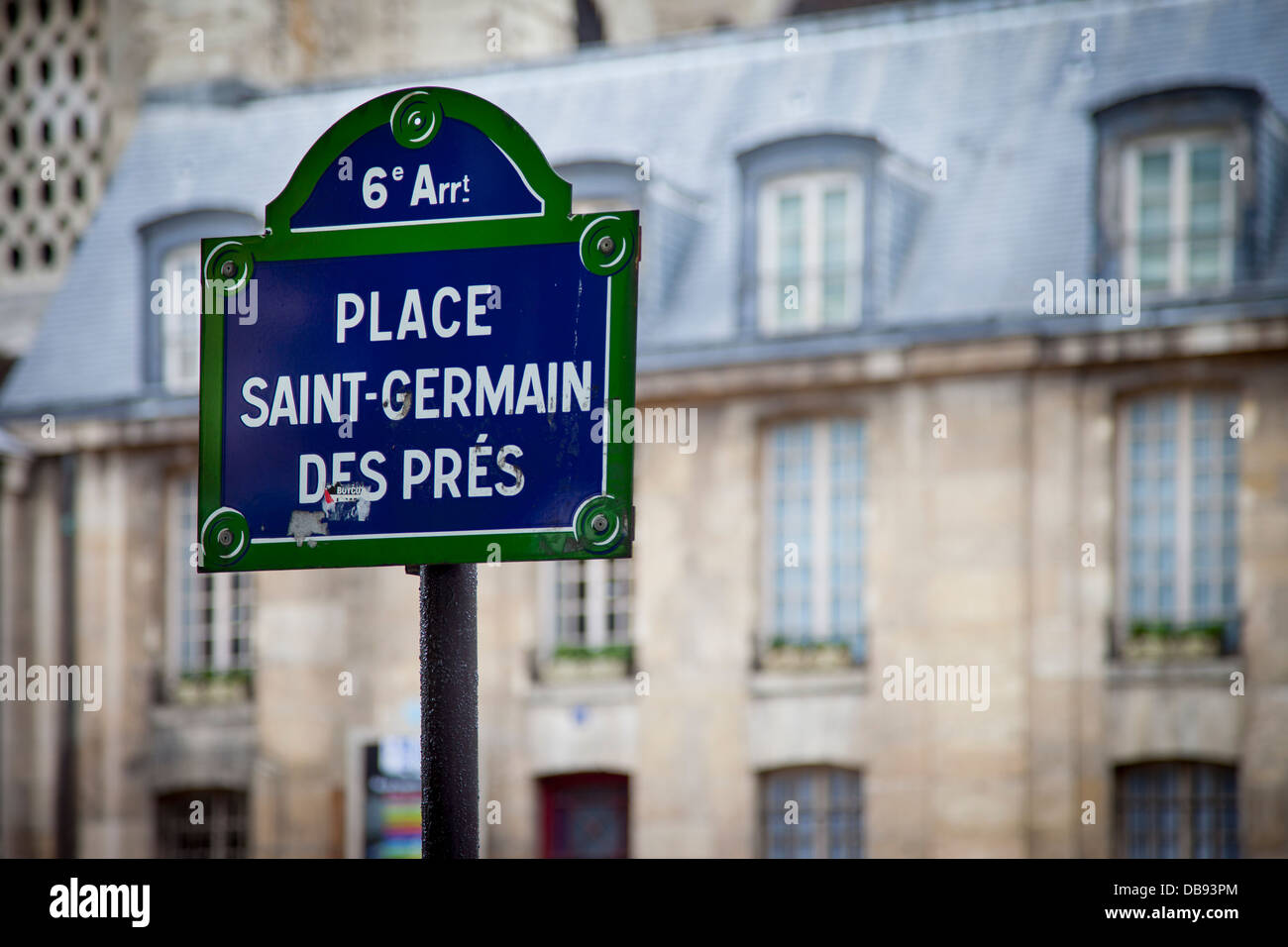 Inscrivez-parisien à la place Saint-Germain des Prés, Paris France Banque D'Images