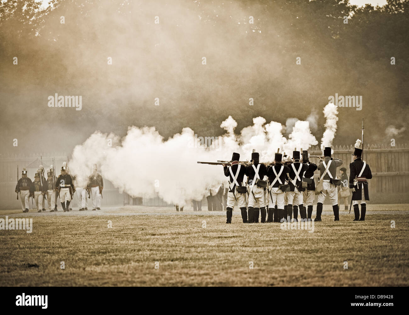 Canada, Ontario, Niagara-on-the-Lake, parc historique national de Fort George, 1812 re-enactment Banque D'Images