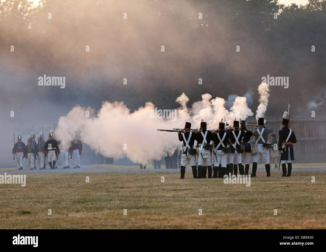 Canada, Ontario, Niagara-on-the-Lake, parc historique national de Fort George, 1812 re-enactment Banque D'Images