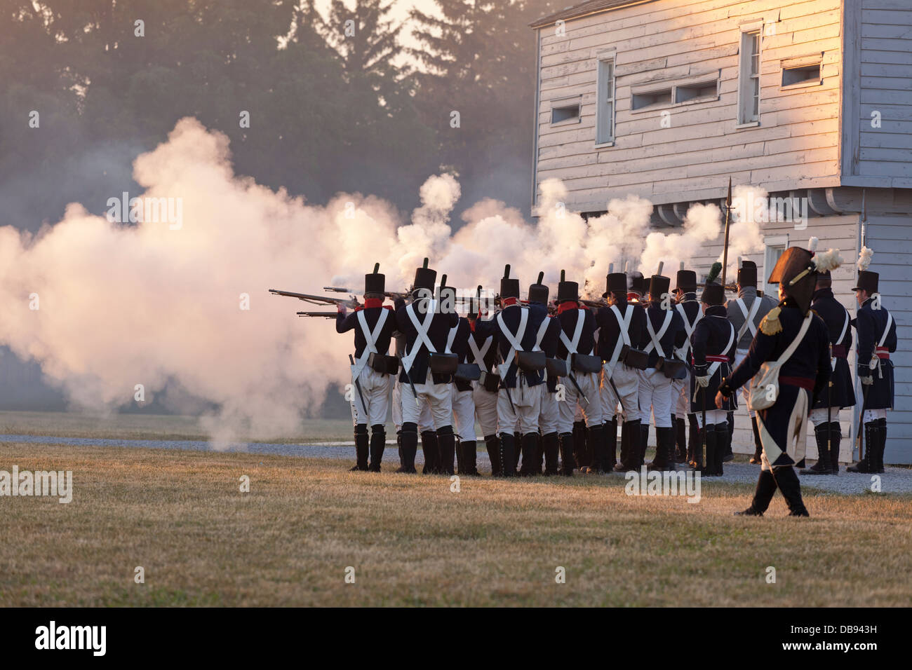 Canada, Ontario, Niagara-on-the-Lake, parc historique national de Fort George, 1812 re-enactment Banque D'Images