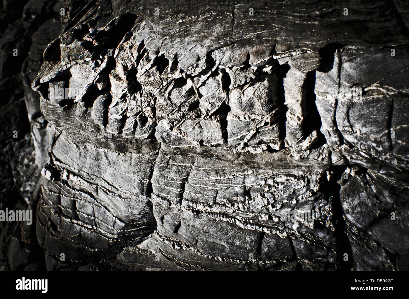 Détail des formes et dans les fissures des roches Banque D'Images