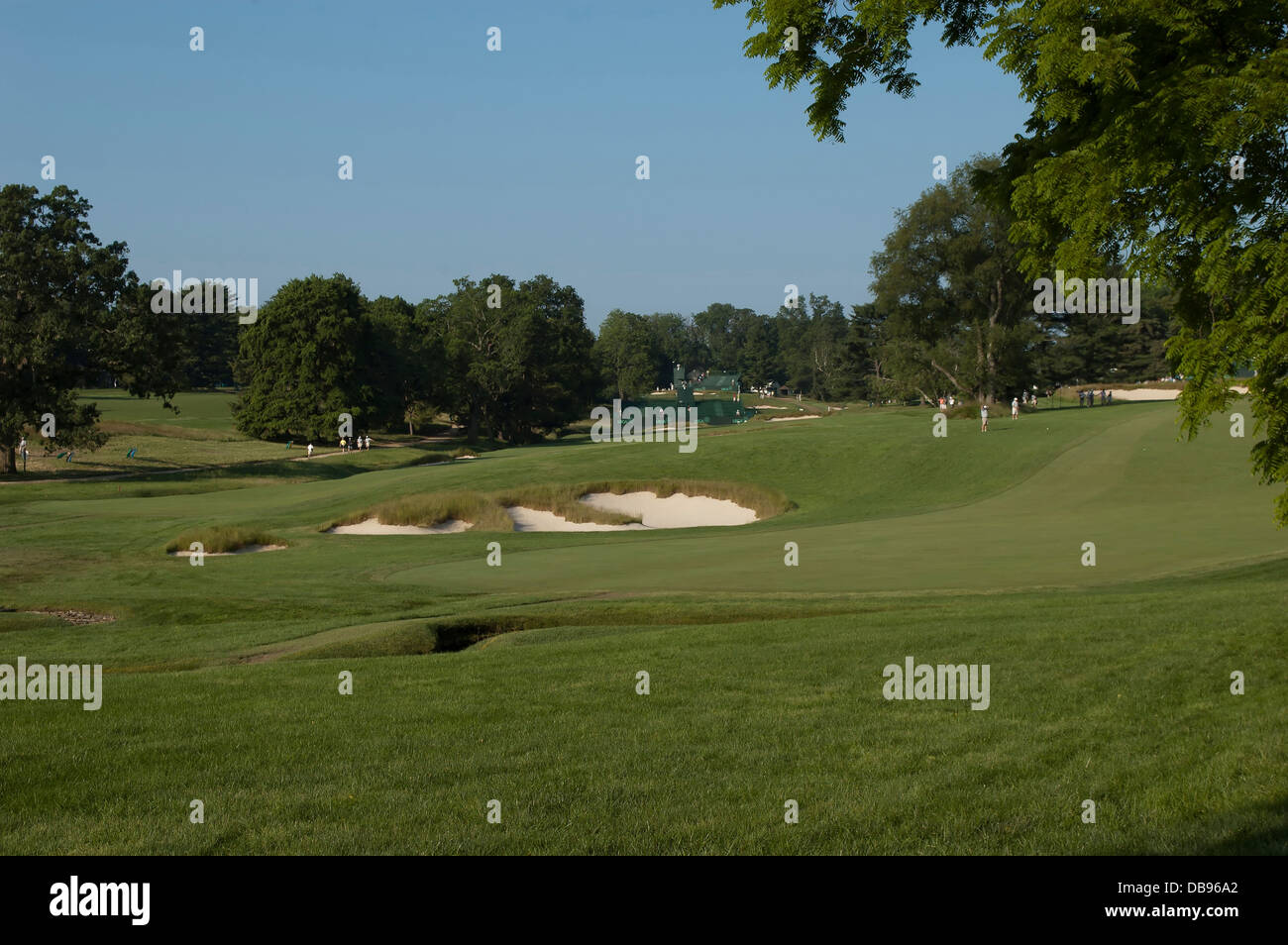 5 trous, Merion Golf Club, site de l'US Open 2013 Golf, Haverford Township, près de Ardmore, Pennsylvanie, USA. Banque D'Images