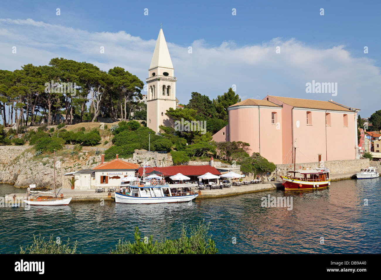 Eglise de Saint Antonius, Veli Losinj, Losinj Island, golf de Kvarner, Croatie Banque D'Images