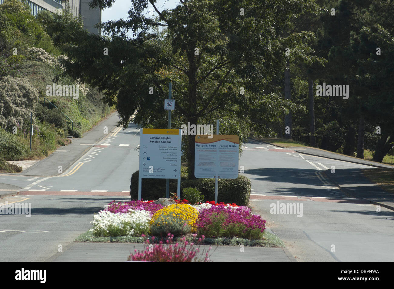 Aberystwyth, Pays de Galles, Royaume-Uni. 25 juillet 2013. L'Université d'Aberystwyth a dû remplacer de nouvelles affiches sur le campus que six avaient été trouvés pour contenir des erreurs d'orthographe, avec un autre ayant une traduction incorrecte du mot gallois pour les étudiants. Il aurait dû être yfyrwyr «' mais a été mal orthographiés comme yfywyr «'. Credit : Barry Watkins/Alamy Live News Banque D'Images