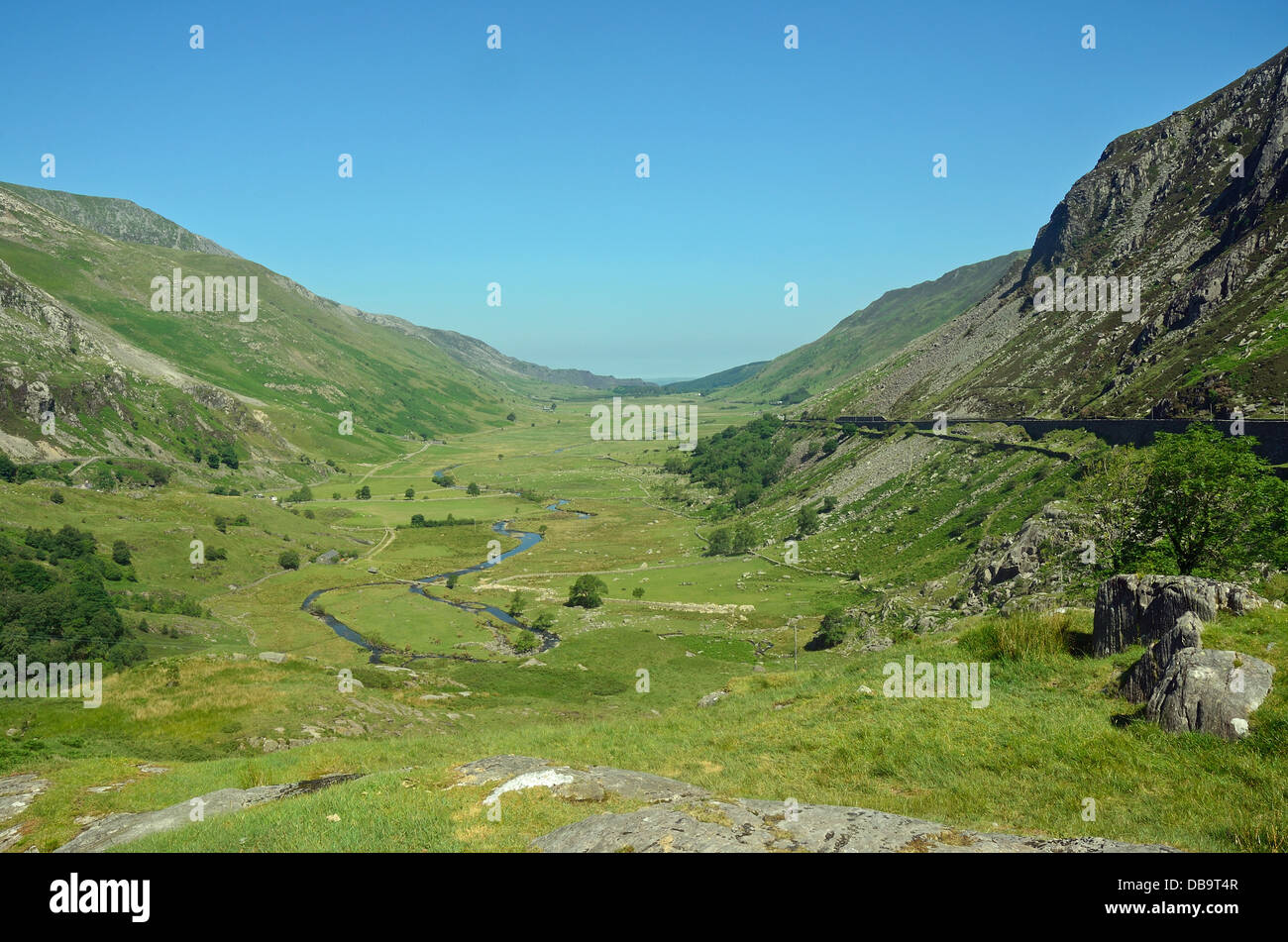 Nant Ffrancon Pass, au nord du Pays de Galles UK Banque D'Images