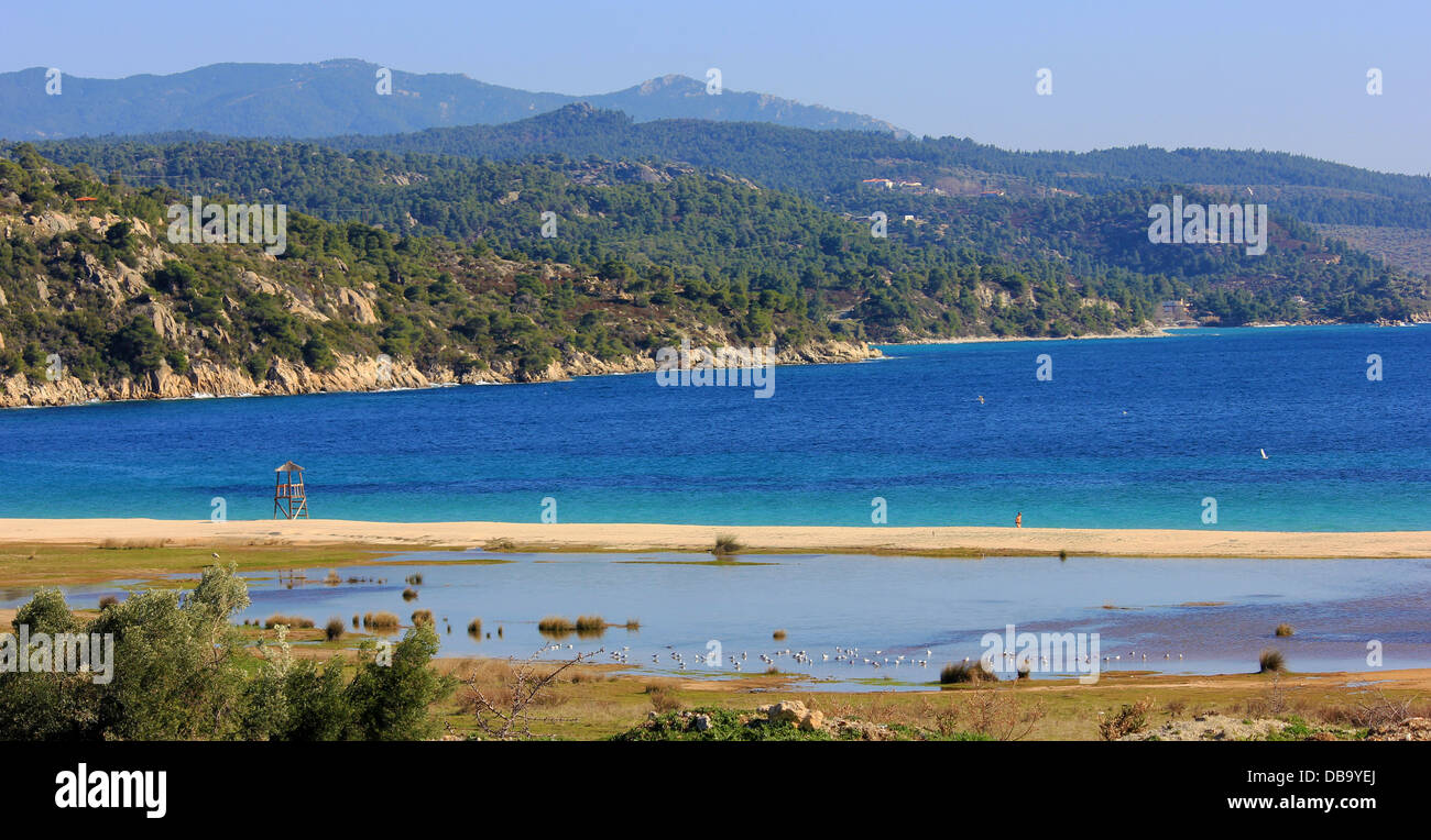 La plage d''Agios Ioannis à Chalkidiki , Grèce Banque D'Images