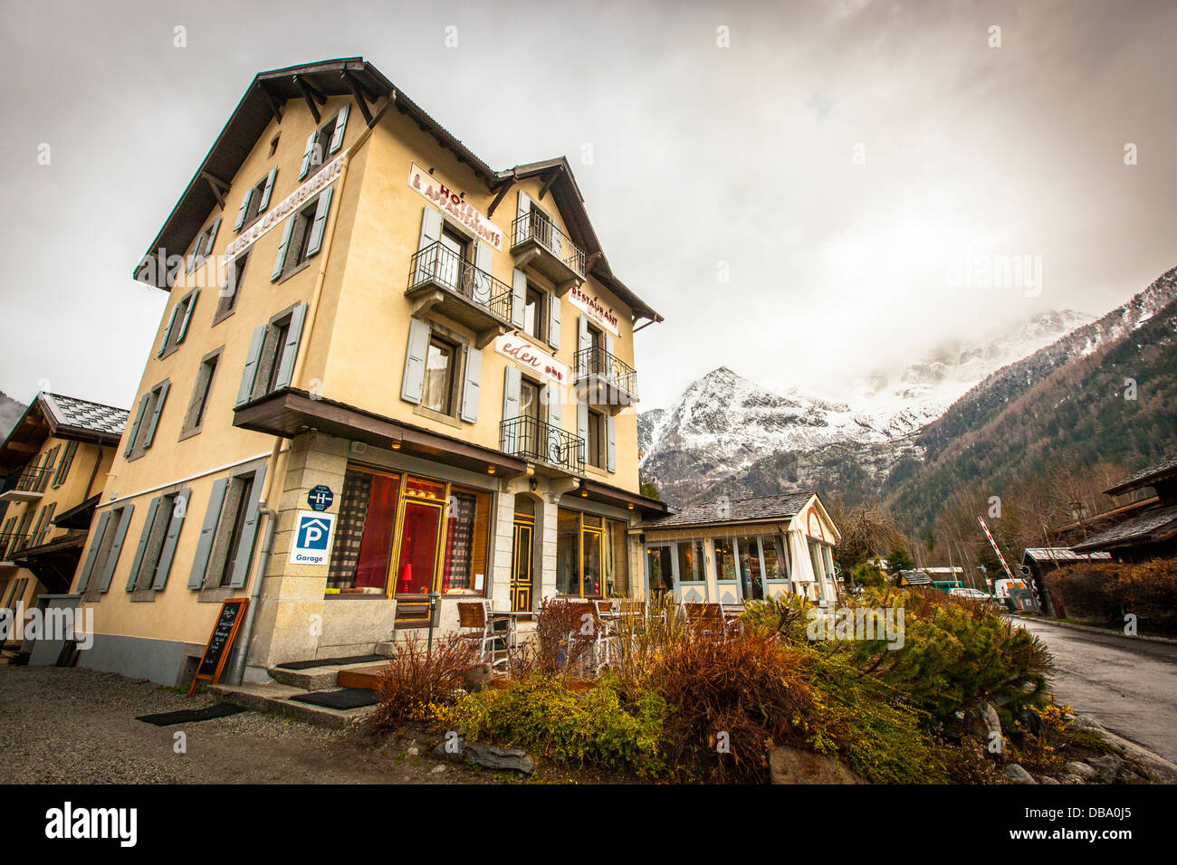 Hôtel à Chamonix, France. Banque D'Images