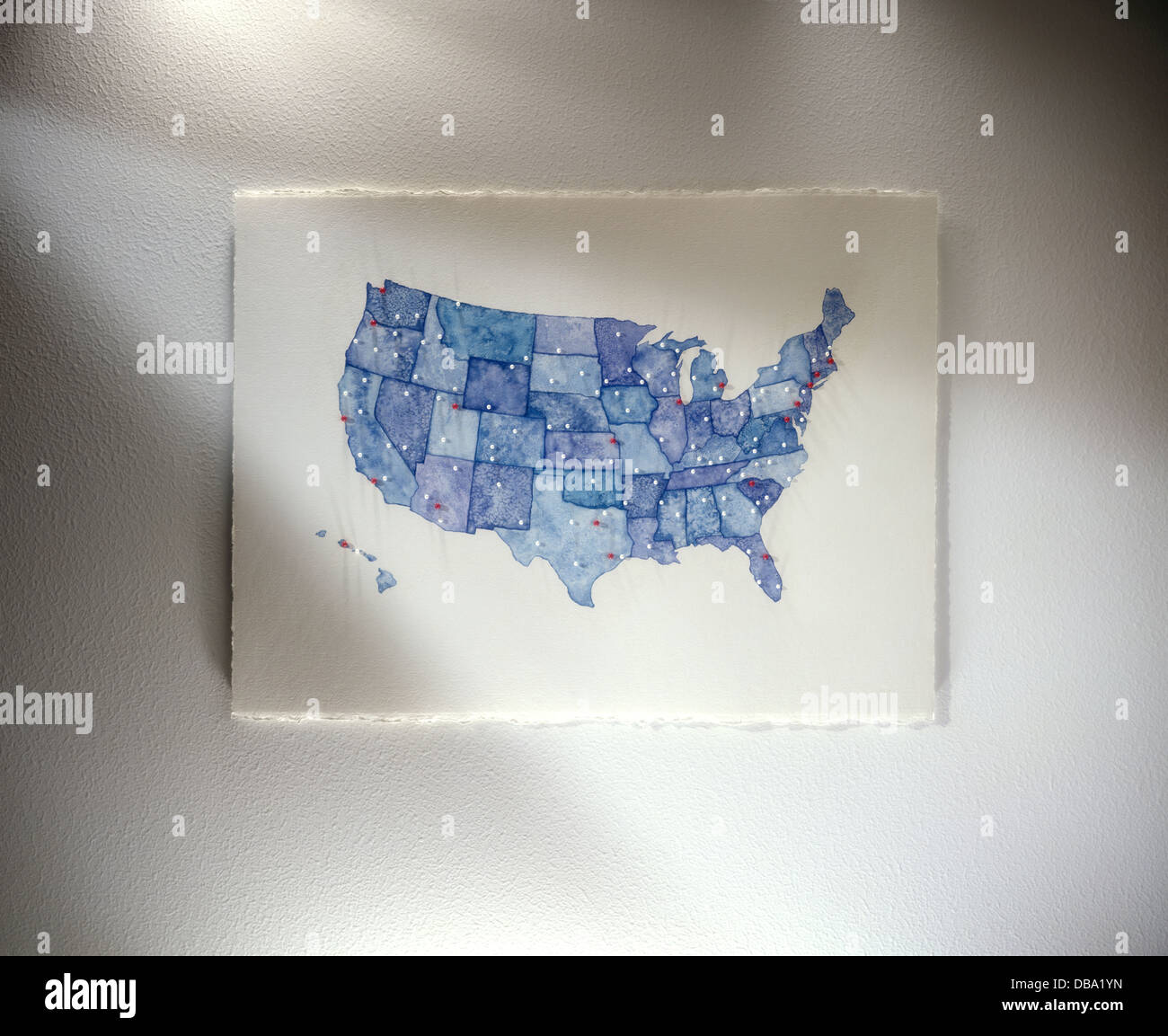 Carte des États-Unis d’Amérique. Banque D'Images