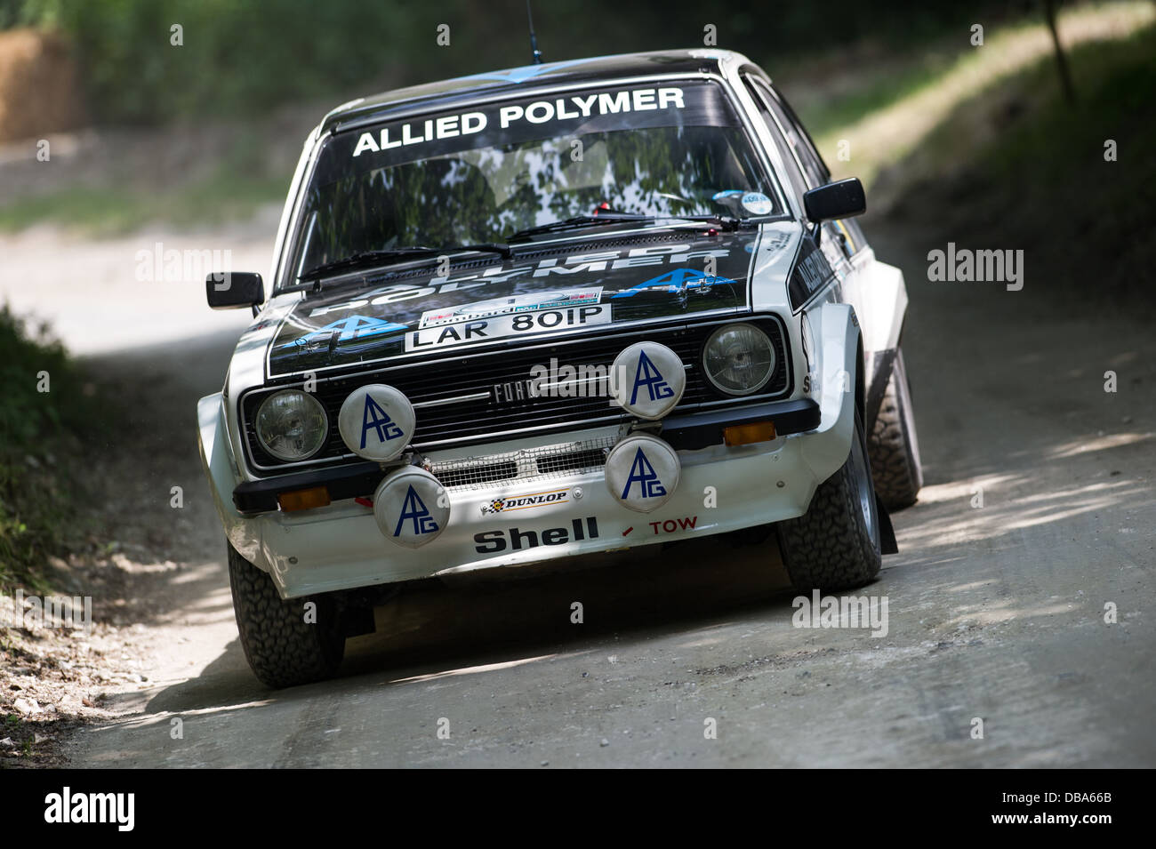 Chichester, UK - Juillet 2013 : Ford Escort MK2 RS1800 en action sur le rallye à l'honneur à la Goodwood Festival of Speed, le 12 juillet 2013 Banque D'Images