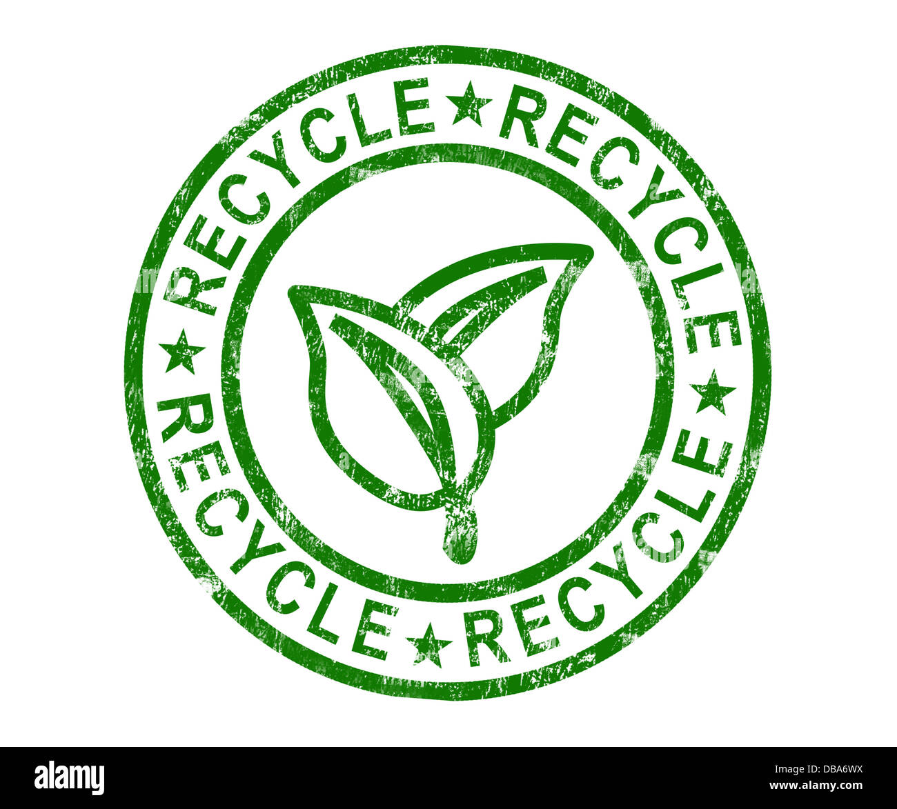 Timbre de recyclage et les énergies renouvelables montre Eco friendly Banque D'Images