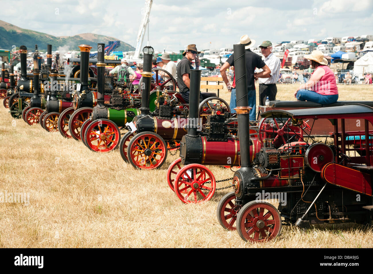Gamme de moteurs de traction miniature à vapeur Welland rally, près de la promenade Malvern Hills, Worcestershire, Royaume-Uni. Banque D'Images