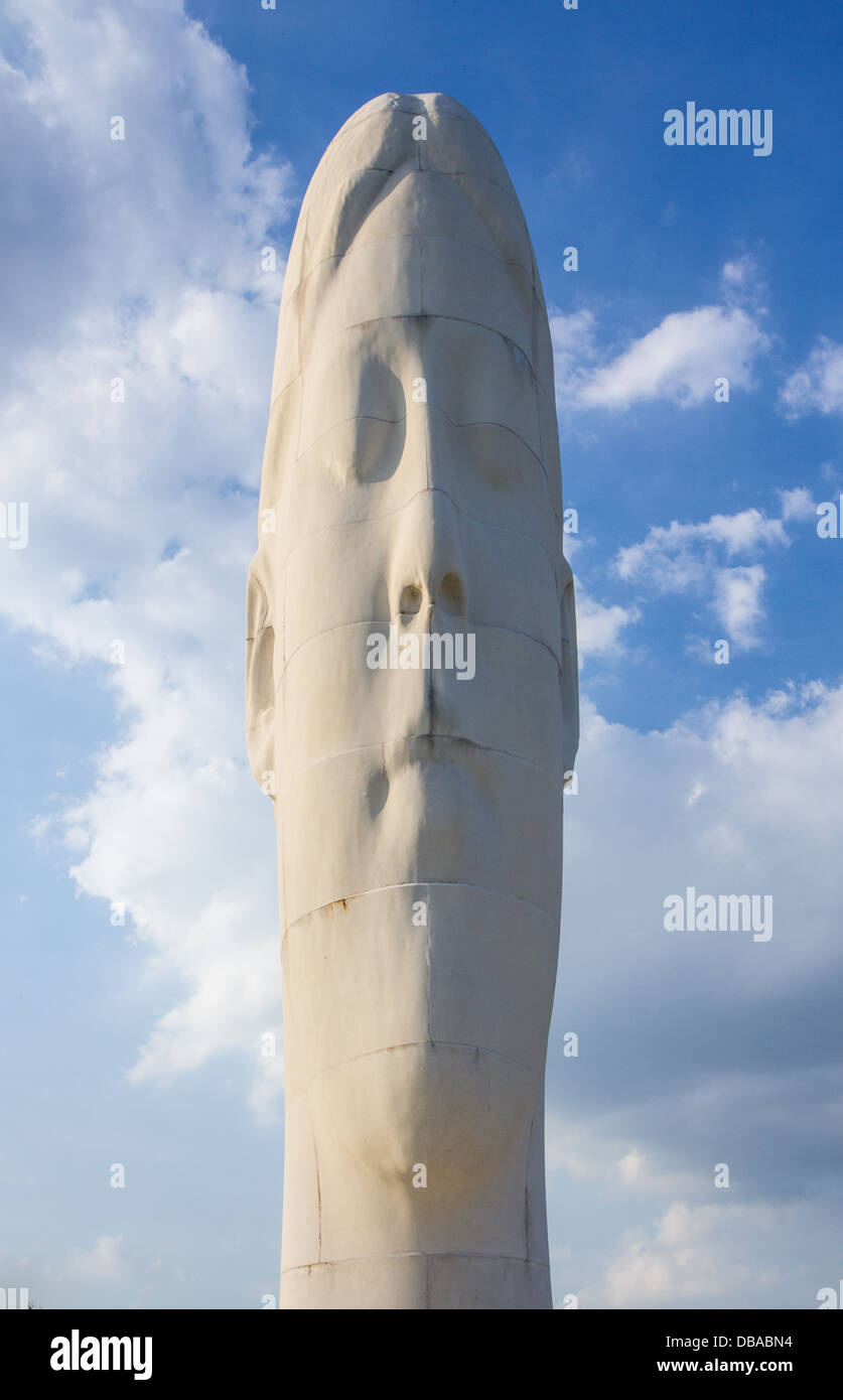 Rêve, une sculpture de 20m de haut en gras Forest Park, Sutton Manor Colliery, St Helens, Merseyside, Angleterre. Banque D'Images