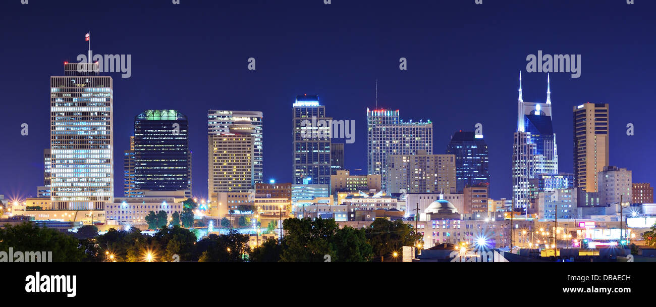 Toits de centre-ville de Nashville, Tennessee, USA. Banque D'Images