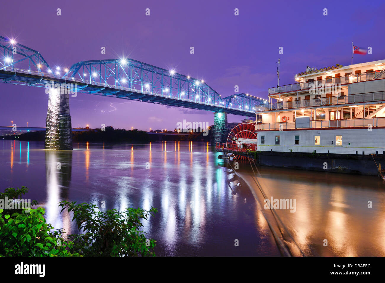 Showboat sur la rivière Tennessee à Chattanooga, Tennessee. Banque D'Images