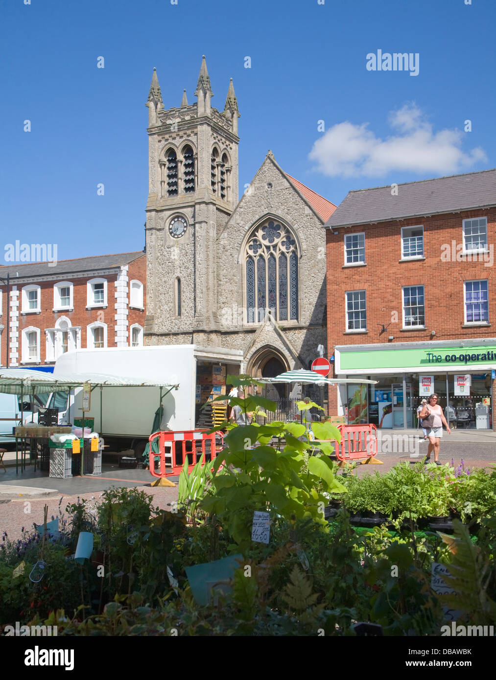 Stalls Market place East Dereham Norfolk Angleterre Royaume-Uni Banque D'Images